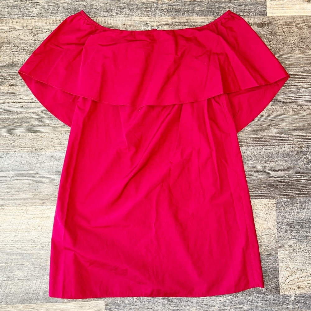 ALICE + OLIVIA red tie neck cotton Jada caped mini dress S